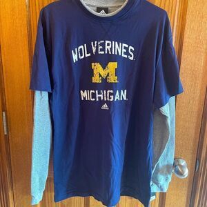 New Boys XL 18-20 Michigan Wolverine long sleeve shirt